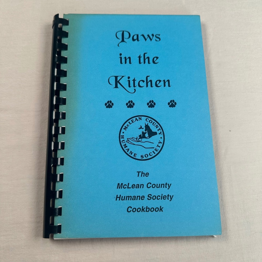 Vintage McLean County Humane Society Cookbook Spiral Bound Recipes Illinois 1993